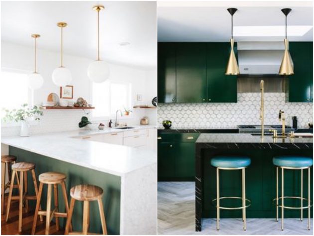 déco cuisine verte foncée