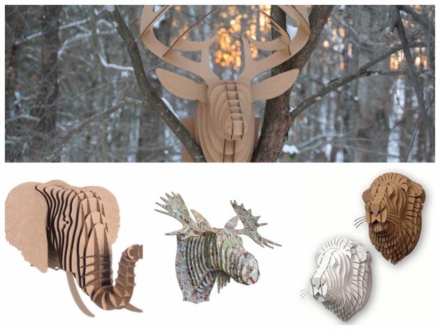 faux trophée carton tête de cerf