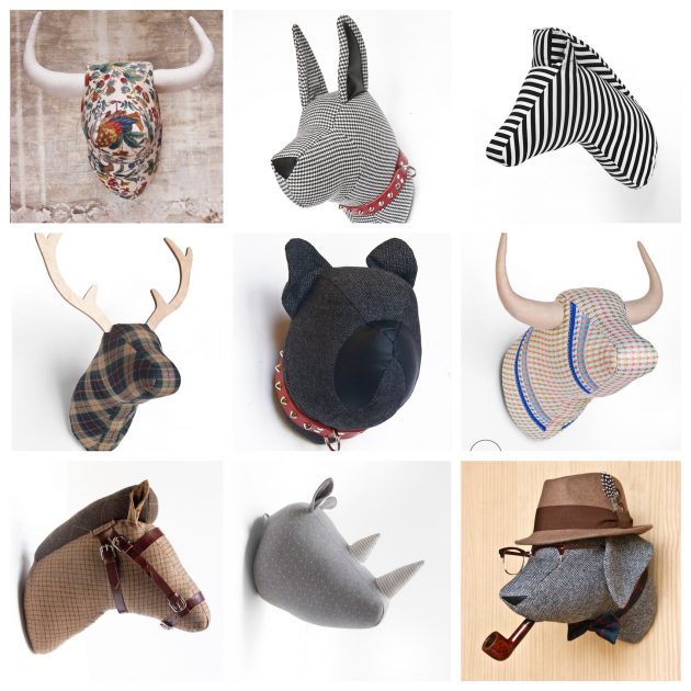 décoration murale animal portrait 3d tissu chien design softheads