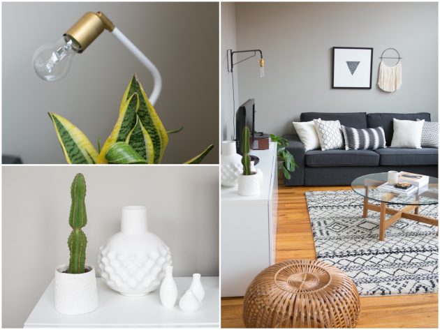 Appartement et salon gris et blanc visite décoration