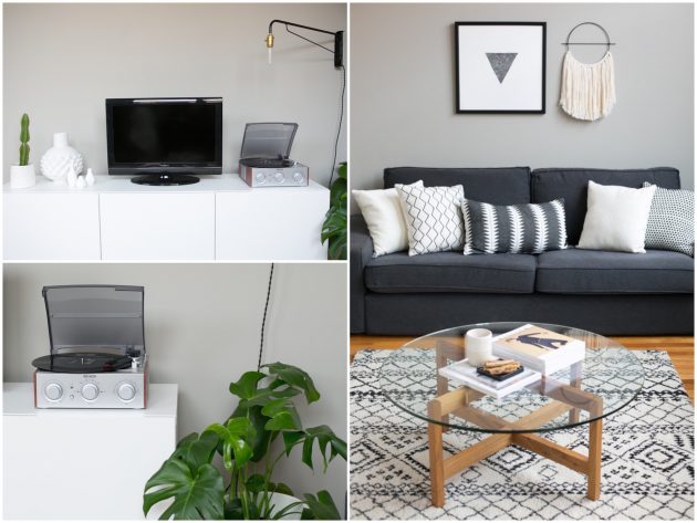 Appartement et salon gris et blanc visite décoration