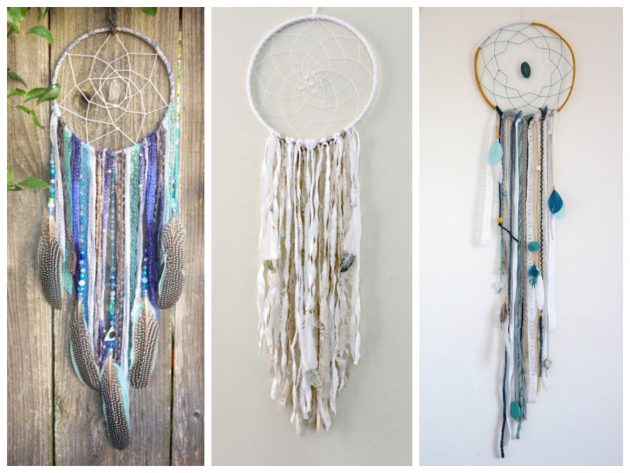 inspiration idée créer son propre attrappe reve avec des plumes dentelle - blog déco - clem around the corner