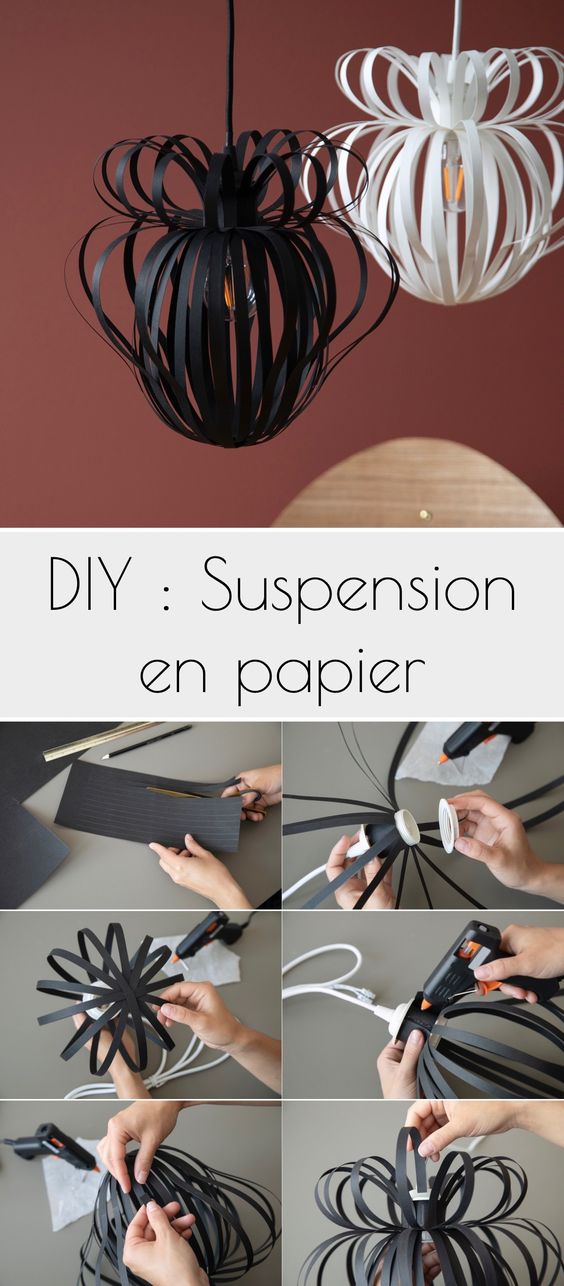 suspension lampe origami papier design à faire soi-meme clemaroundthecorner