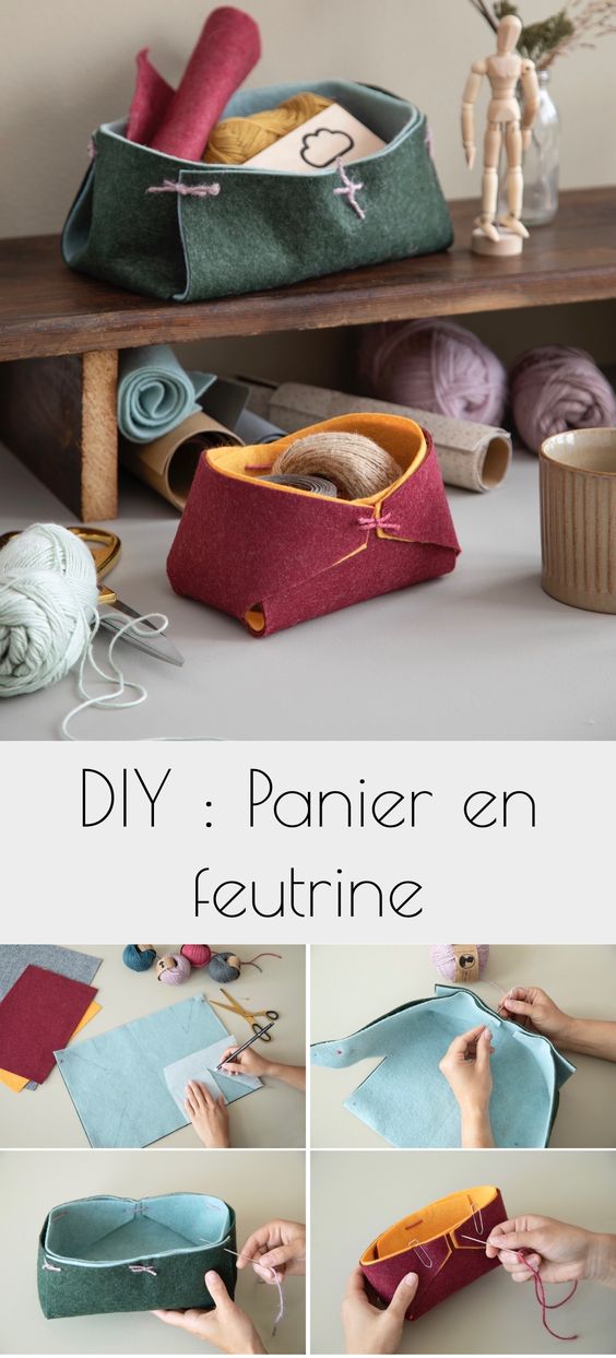 panier feutrine coloré à faire main - blog décoration - clem around the corner