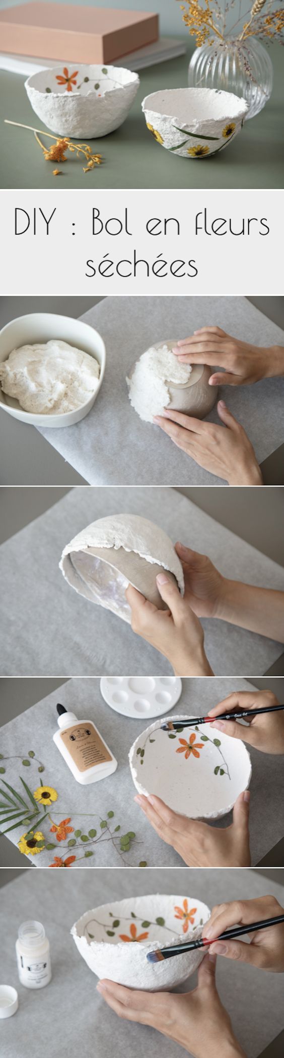 bol fleurs séchées à fabriquer soi-même blog décoration - clem around the corner