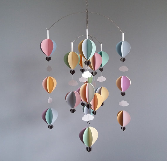 mobile enfants diy origami montgolfiere