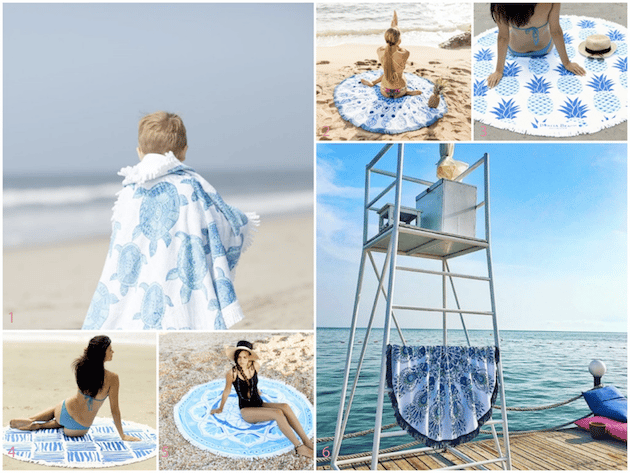 serviette de plage ronde ananas tortue