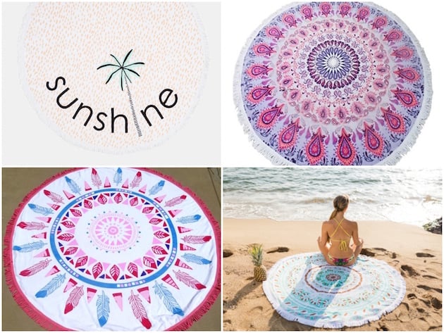 serviette de plage amazon ronde bon plan