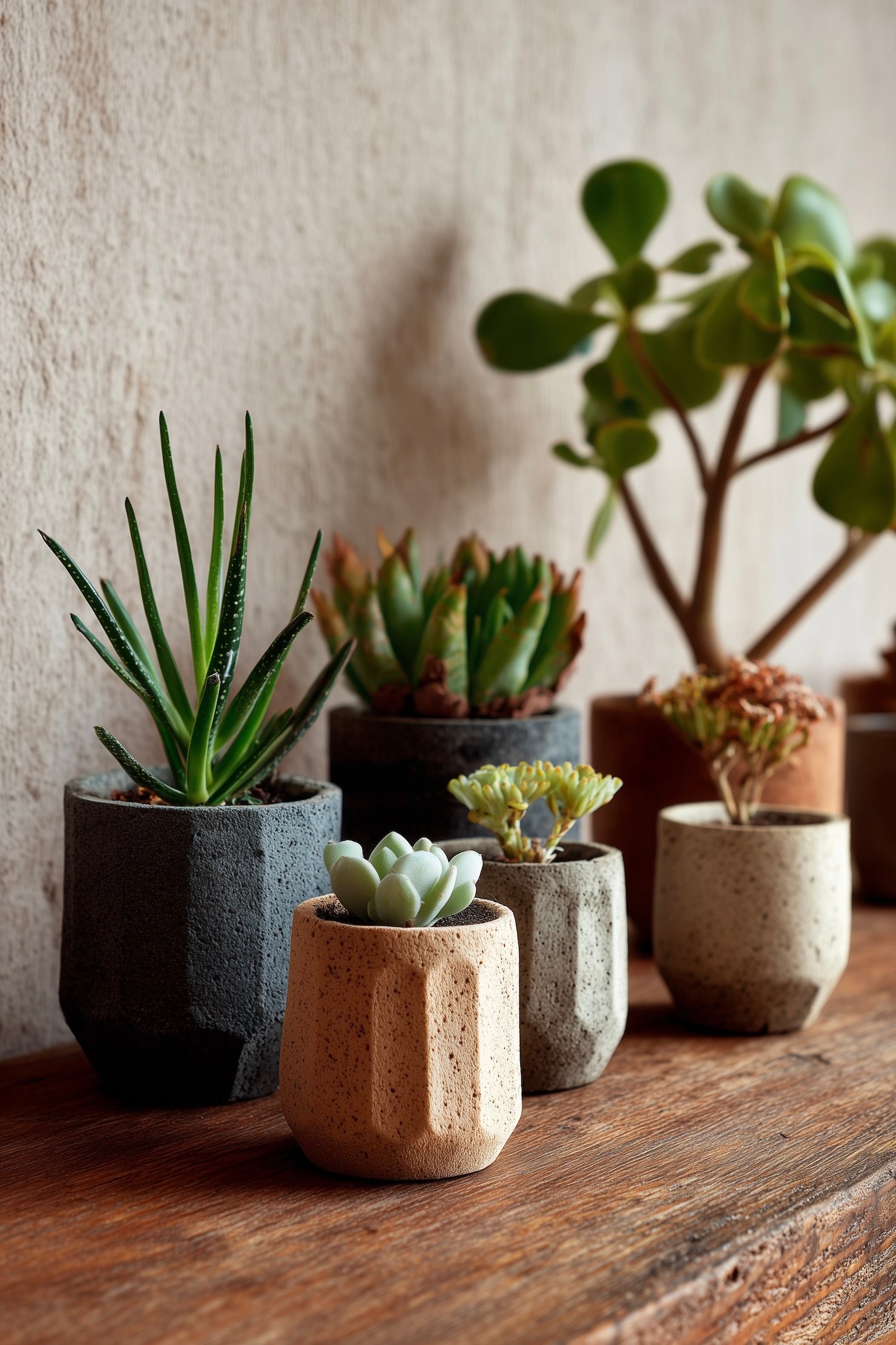 mini pot argile hexagonal plantes grasses