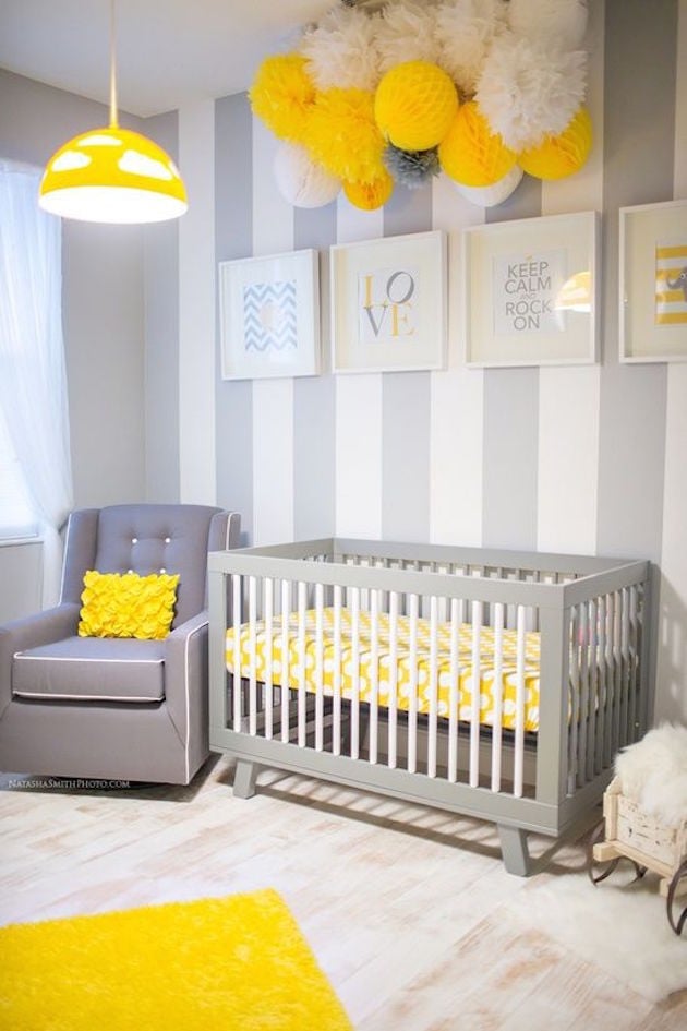 chambre jaune et gris idee deco