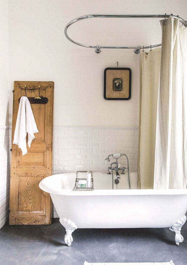 baignoire en fonte de style retro