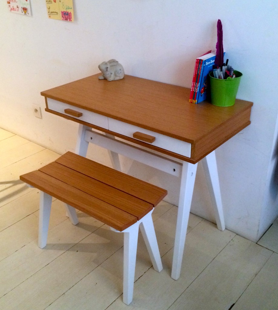 coin bureau style écolier moderne collection enfant made bois massif blanc
