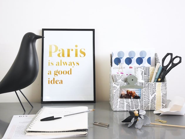 Semaine du papier peint DIY organiseur de bureau