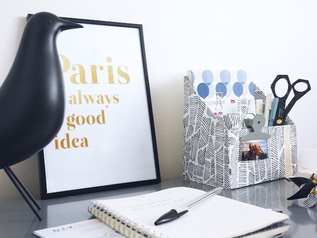 Semaine du papier peint DIY organiseur de bureau