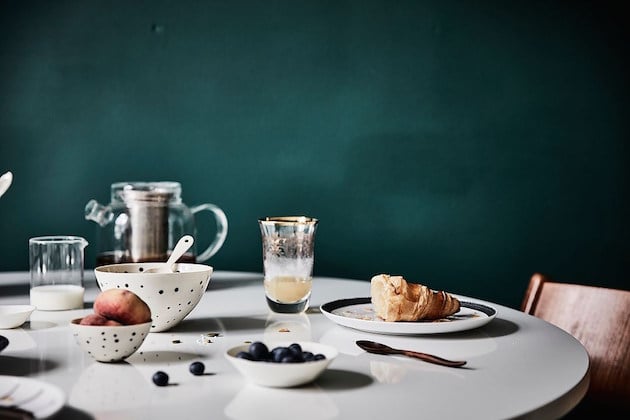 Cuisine mur peinture verte décoration slow life