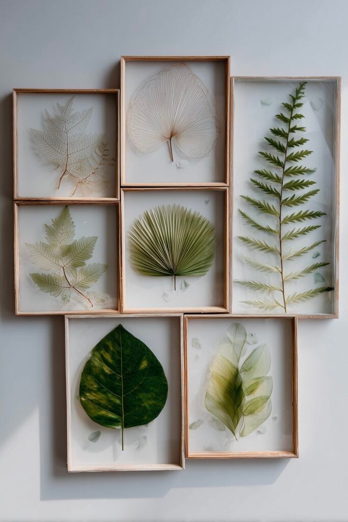 composition déco nature diy cadres transparents