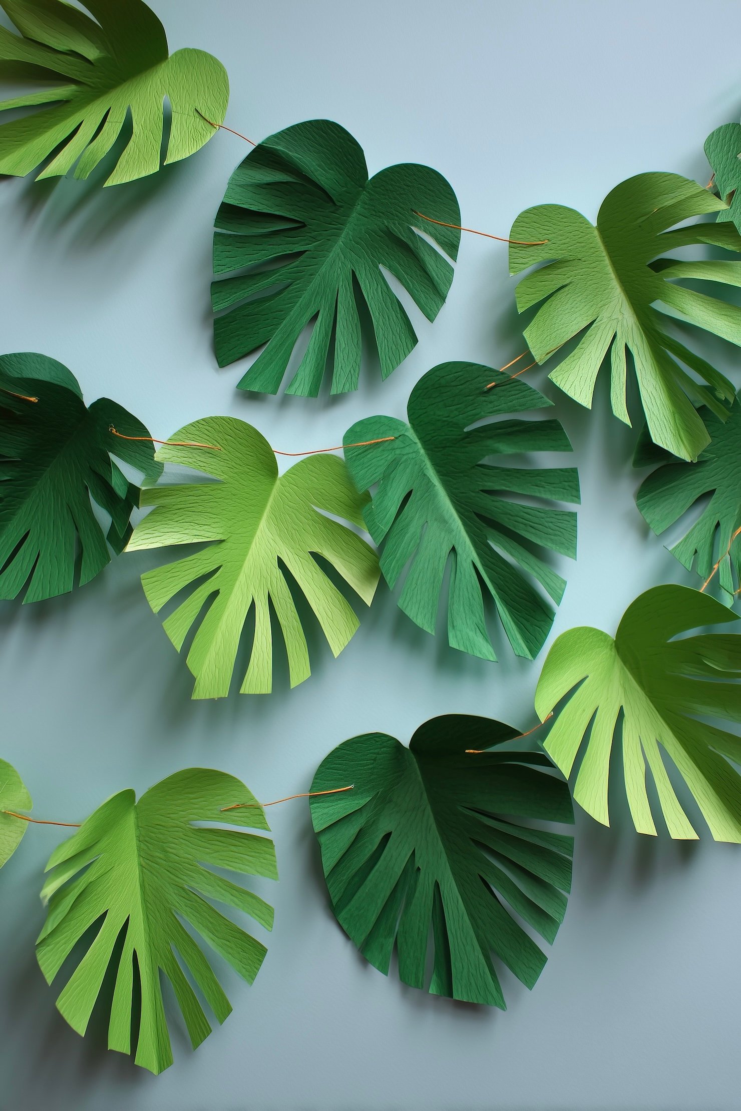 guirlande feuilles de monstera en papier