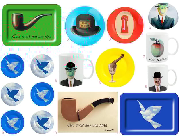 Magritte dans la déco décoration vaiselle