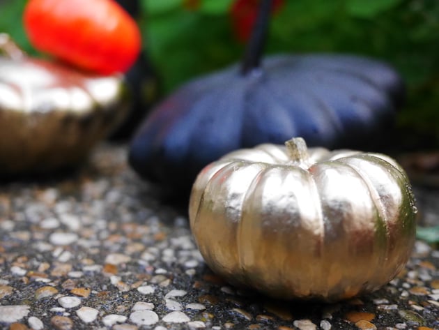 alternative à la citrouille Halloween diy decoration courge peinte