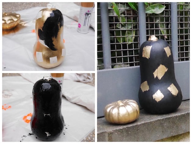 alternative à la citrouille Halloween diy decoration courge peinte