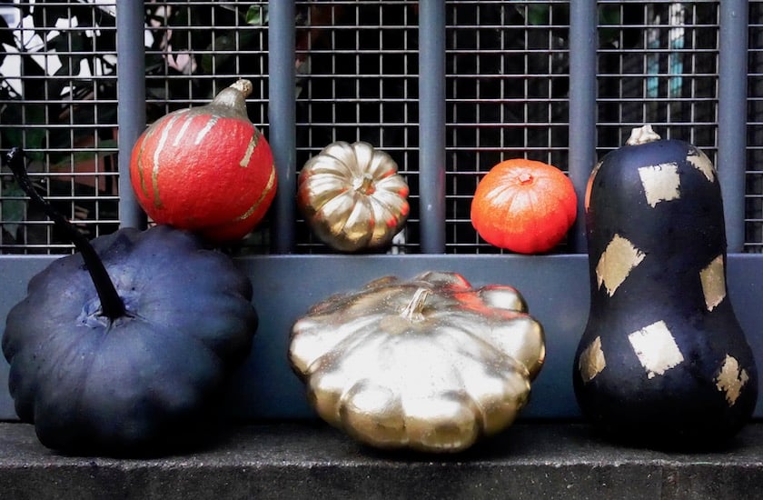 alternative à la citrouille Halloween diy decoration courge peinte