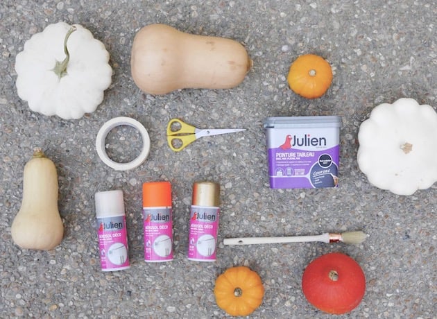 alternative à la citrouille Halloween diy decoration courge peinte