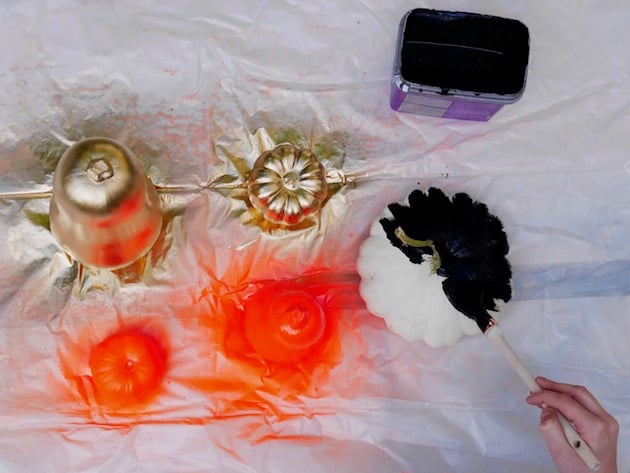 alternative à la citrouille Halloween diy decoration courge peinte