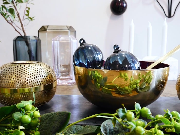 Table Noel bleu et or ClemAroundTheCorner.com