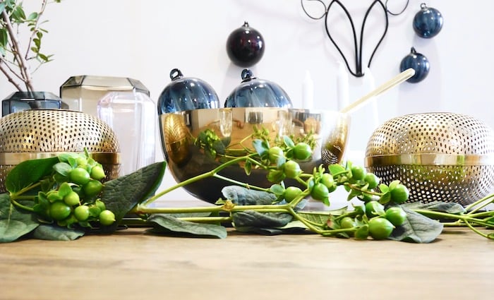 Table Noel bleu et or ClemAroundTheCorner.com