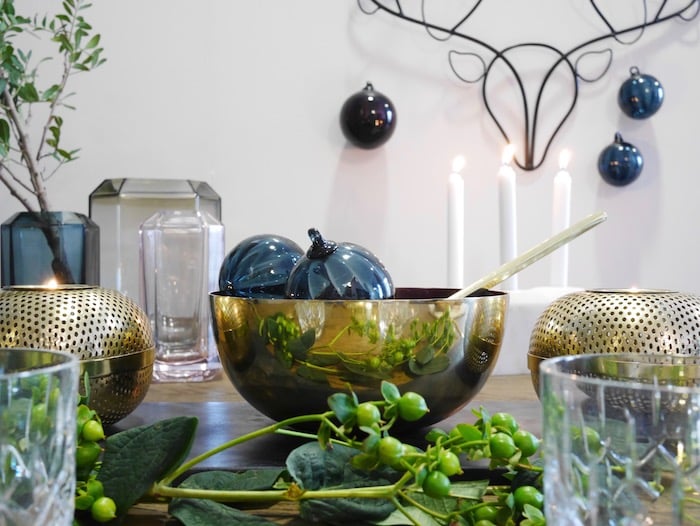 Table Noel bleu et or ClemAroundTheCorner.com