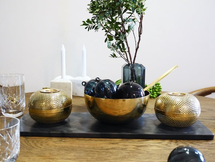 Table Noel bleu et or ClemAroundTheCorner.com