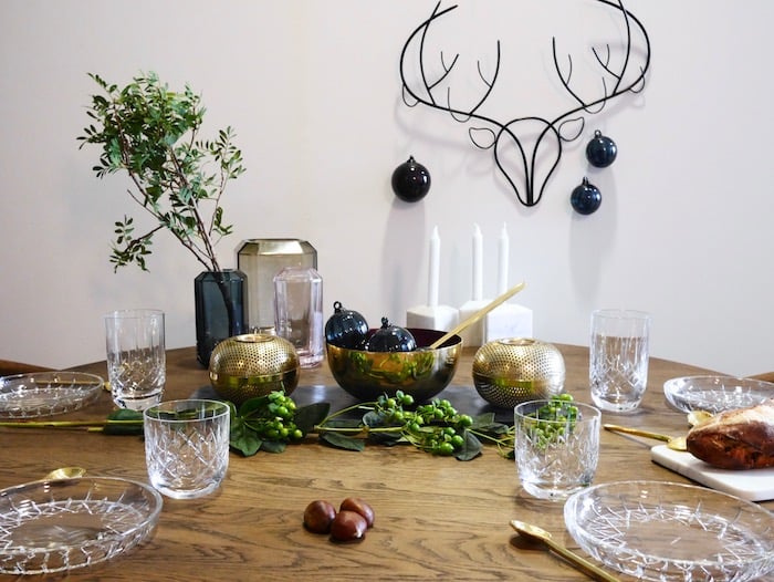 Table Noel bleu et or ClemAroundTheCorner.com