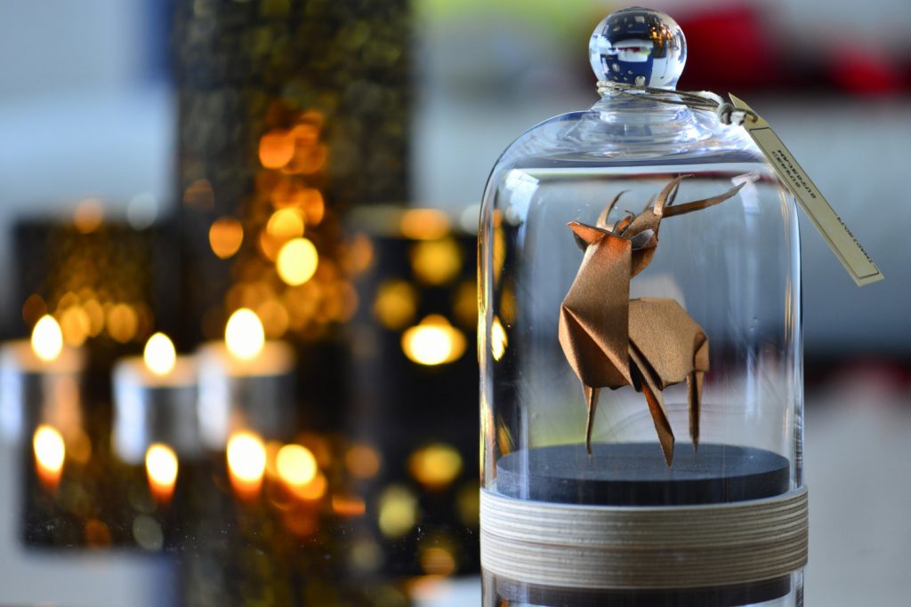 table noel blanc et or sapin