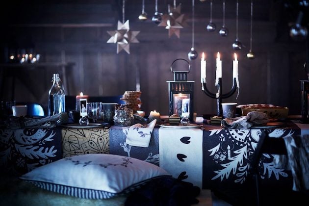 deco noel gris noir blanc table fete