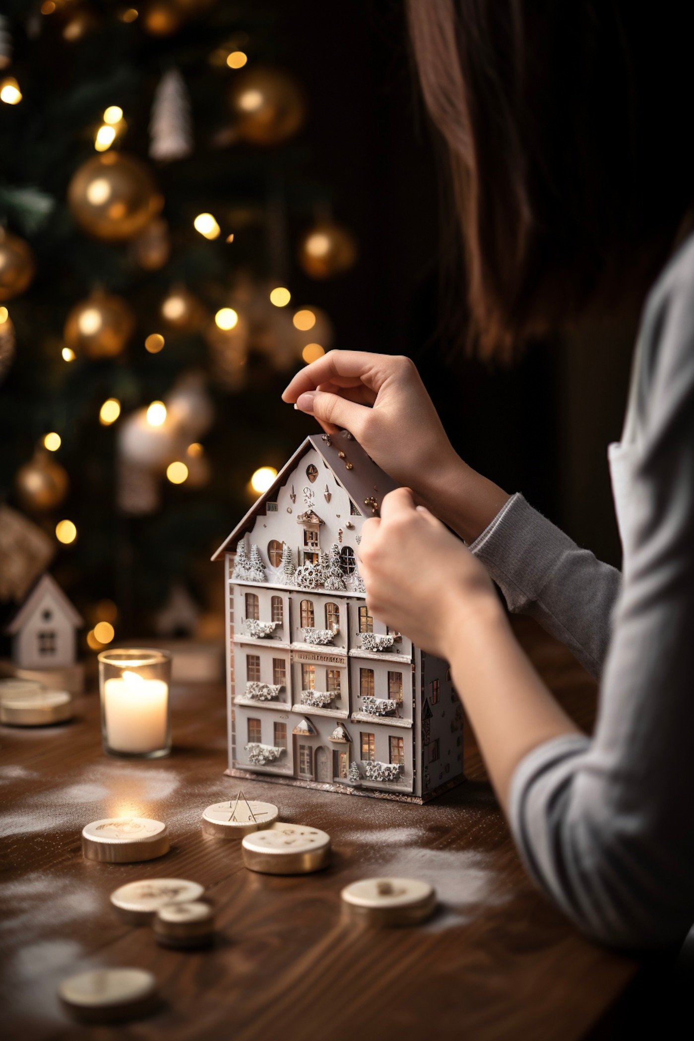 décoration Noël scandinave originale maisonnette en bois