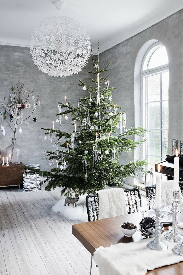 déco Noël magique givré blanc gris argent