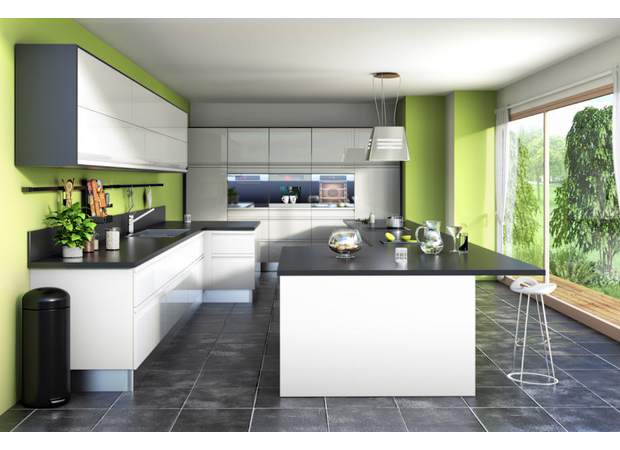 vert greenery dans la cuisine peinture murale