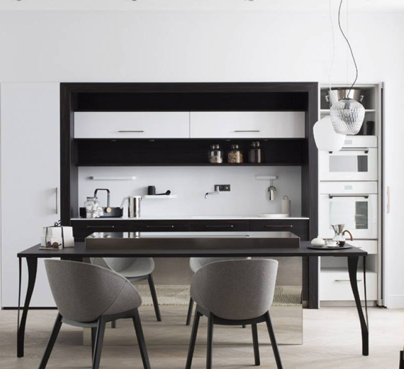 cuisine noire et blanche design perene