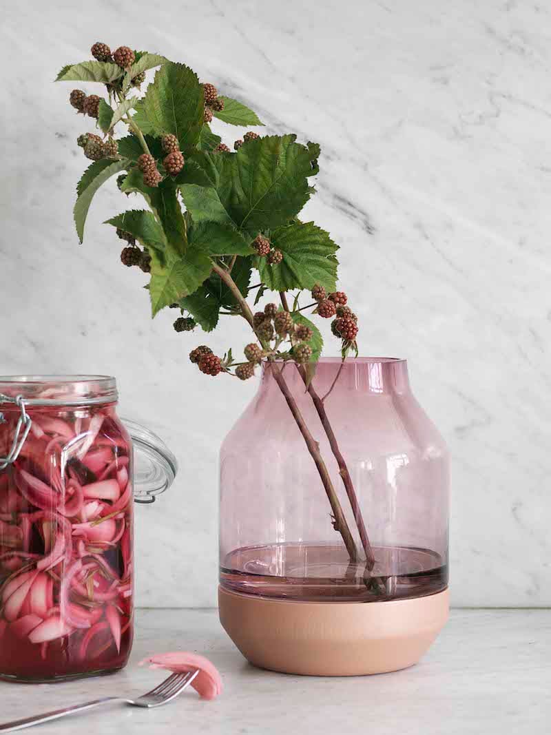 Vase rose terracotta et verre Muuto