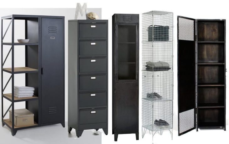 rangement bibliotheque style loft industriel metal