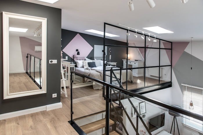 chambre avec verriere mazzanine industrielle