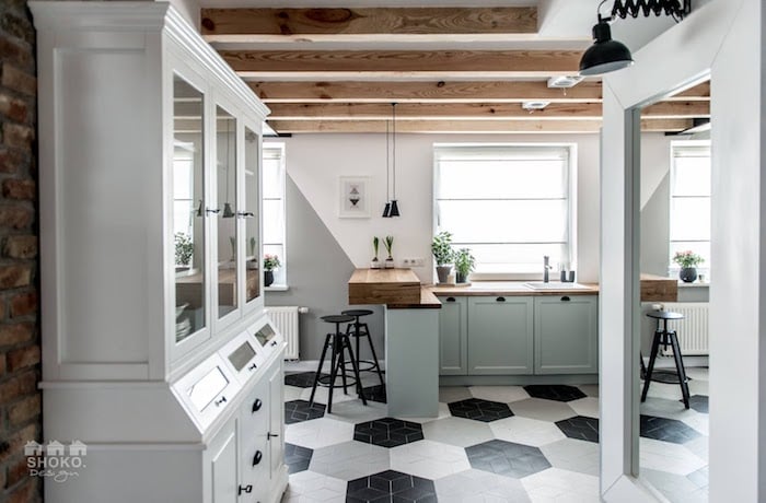 loft scandinave cuisine de campagne moderne