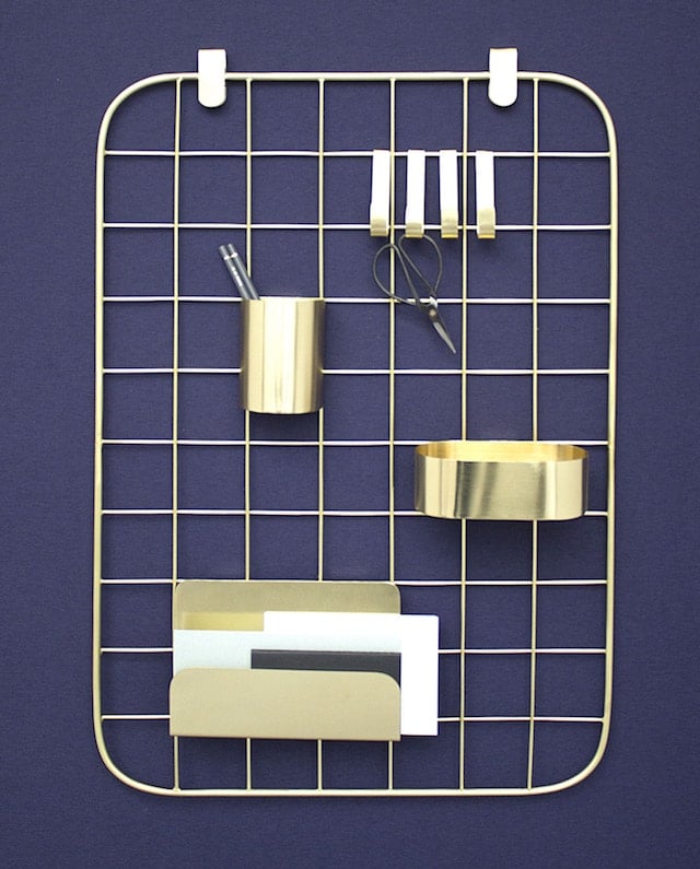 organisateur mural doré comingb grillage