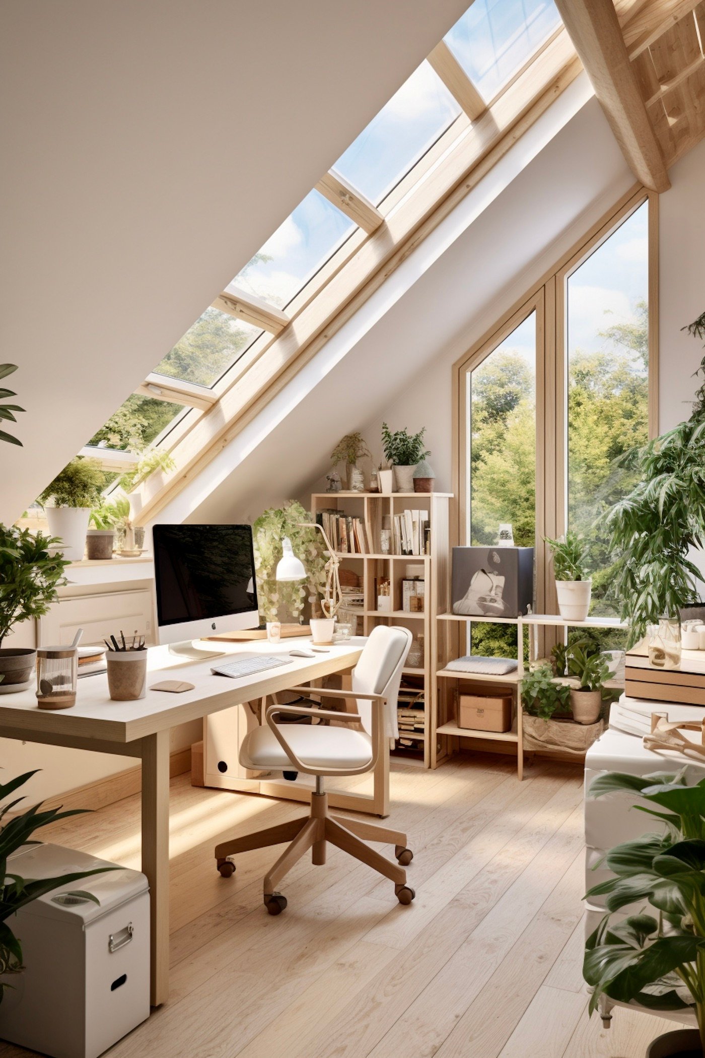 espace travail combles grenier fenêtre toit