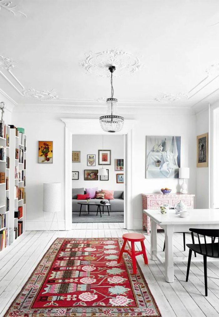 interieur scandinave moderne tapis persan