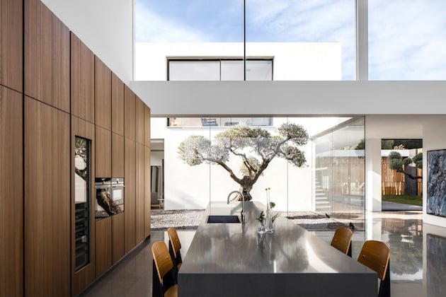 cuisine ilot central minimaliste pour diner manger