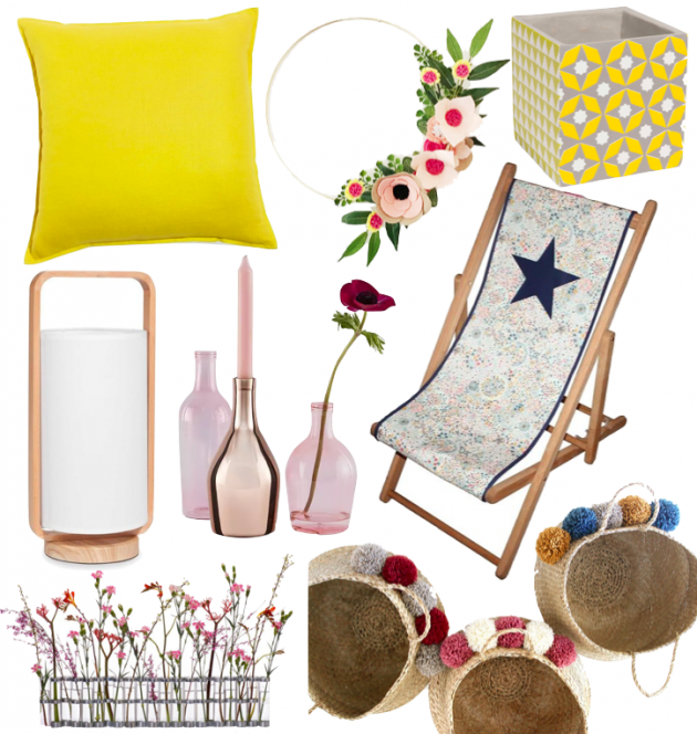 déco printemps couleur chaude rose jaune citron liberty