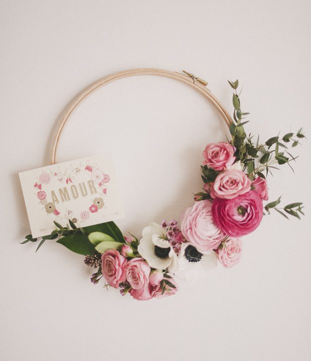 déco printemps couronne diy tambour a broder