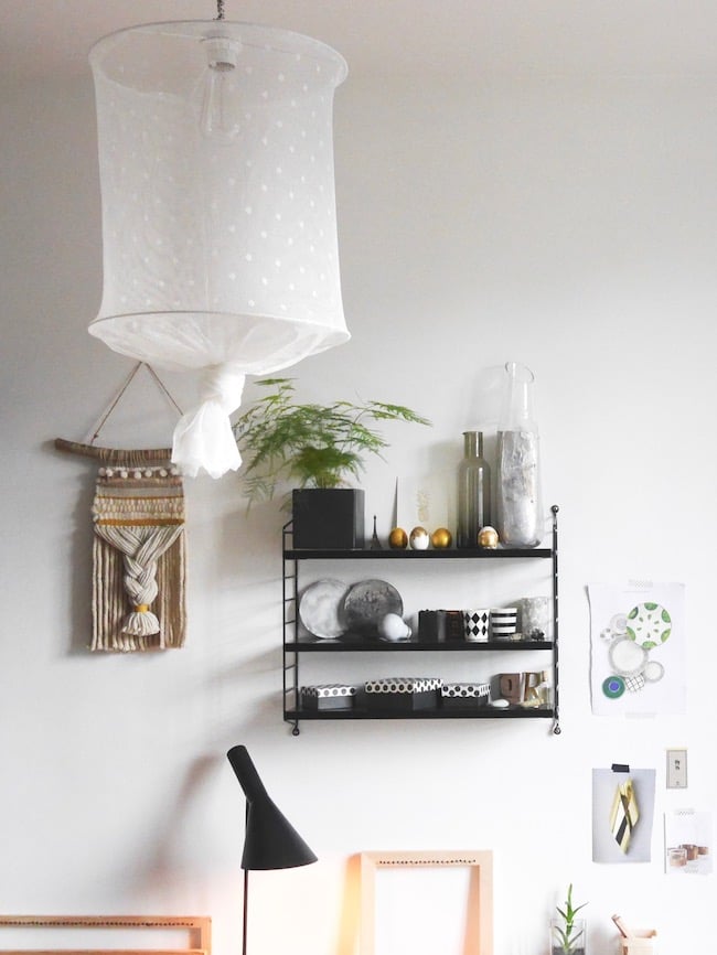 suspension lampe en tissu noué a faire soi meme voilage