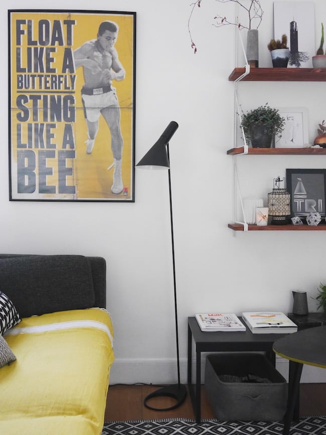 decoration scandinave minimaliste vintage et retro salon noir